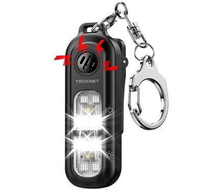 TECKNET personal alarm with LED torch keychain