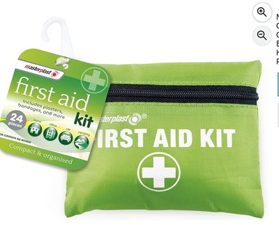 Masterplast compact mini first aid kit green pouch 24 pieces