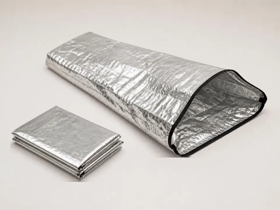 緊急保溫毯與袋形保溫露宿袋/Emergency foil blanket and thermal bivvy