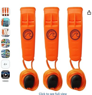 SwimCell Emergency Whistle 3-pack orange